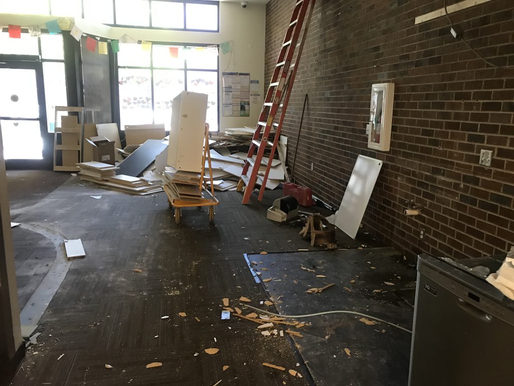 Our community room in the middle of construction